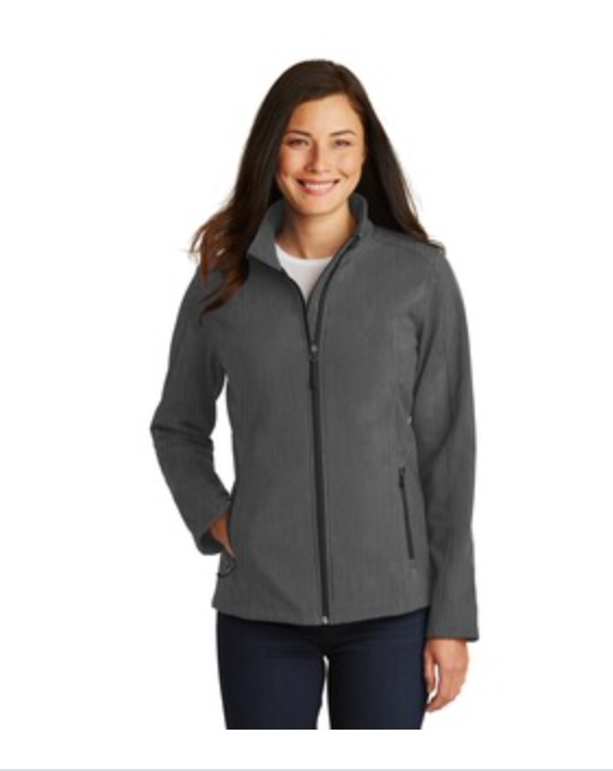  Port Authority Core Soft Shell Jacket in Black Charcoal Heather Main Image